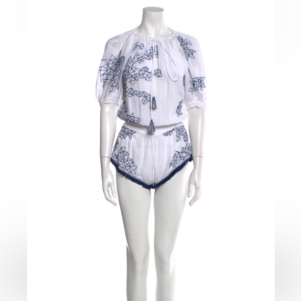 Poupette St Barth Printed Crew Neck Romper.  Size Small